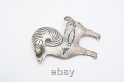 Broche épingle en turquoise de mouton Navajo amérindien vintage