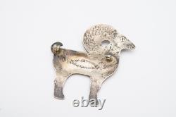 Broche épingle en turquoise de mouton Navajo amérindien vintage