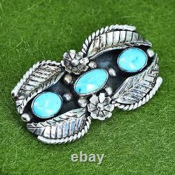 Broche faite à la main en argent sterling 925 par les Amérindiens Navajo avec turquoise