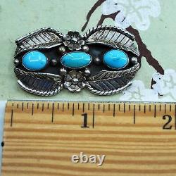 Broche faite à la main en argent sterling 925 par les Amérindiens Navajo avec turquoise