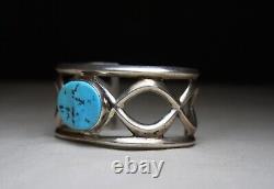 Carson Craig Bracelet en argent sterling Sandcast Native American Navajo avec Turquoise