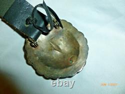 Ceinture concho navajo vintage. Argent 925 Amérindien signé GD 7 pièces 300g