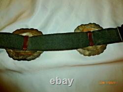 Ceinture concho navajo vintage. Argent 925 Amérindien signé GD 7 pièces 300g