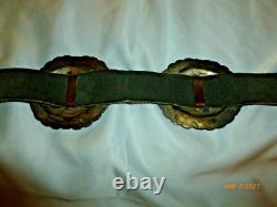 Ceinture concho navajo vintage. Argent 925 Amérindien signé GD 7 pièces 300g