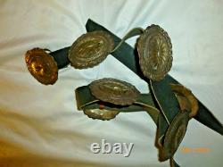 Ceinture concho navajo vintage. Argent 925 Amérindien signé GD 7 pièces 300g