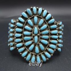 Classic Vintage Zuni Argent Sterling Turquoise Petit Point Couffet Bracelet