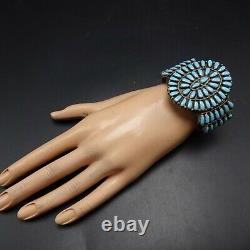 Classic Vintage Zuni Argent Sterling Turquoise Petit Point Couffet Bracelet