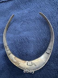 Collier Choker Navajo signé Lex Billie, Vintage, 16 pouces
