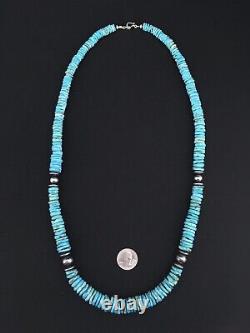 Collier Natif Américain Navajo Sterling Bleu Diplômé Turquoise 32 1338