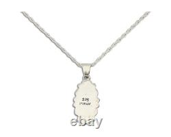 Collier Navajo Argent 925 Turquoise Naturelle Artiste Amérindien C. Années 80