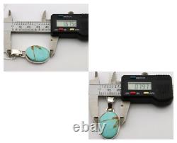 Collier Navajo. Argent 925 Turquoise de Kingman Amérindien signé C. années 1980