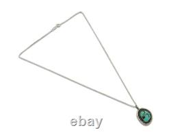 Collier Navajo en argent 925 avec turquoise naturelle, artiste amérindien, années 80