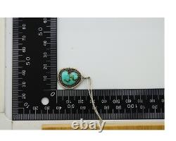 Collier Navajo en argent 925 avec turquoise naturelle, artiste amérindien, années 80