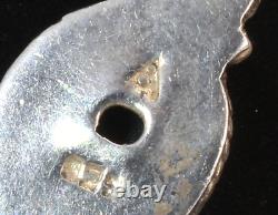 Collier Navajo en argent et turquoise amérindien du sud-ouest de 15-1/2 signé A