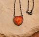 Collier Scott Skeets Navajo En Argent Sterling Avec C&oelig;ur En Coquillage &eacute;pineux Orange, 20 Po, Neuf Avec &eacute;tiquette