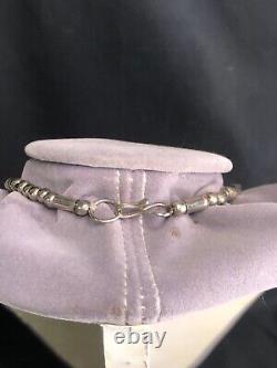 Collier à 3 rangs de perles de baril en argent sterling vintage de style amérindien navajo
