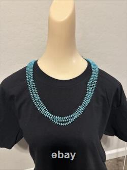 Collier à 4 brins en perles heishi en turquoise Navajo amérindien