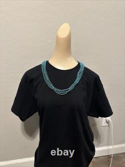 Collier à 4 brins en perles heishi en turquoise Navajo amérindien