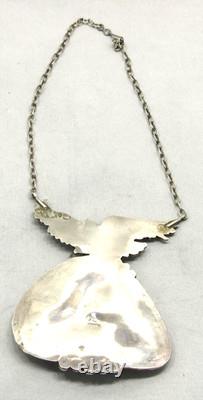 Collier aigle en argent sterling et turquoise Navajo amérindien Daniel Etcity n°8