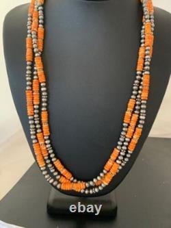 Collier de perles Navajo à 3 brins en huître épineuse amérindienne 4711