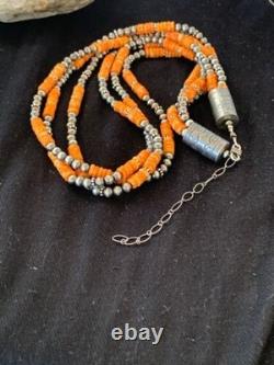 Collier de perles Navajo à 3 brins en huître épineuse amérindienne 4711