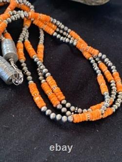 Collier de perles Navajo à 3 brins en huître épineuse amérindienne 4711