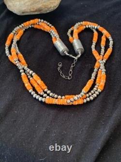 Collier de perles Navajo à 3 brins en huître épineuse amérindienne 4711