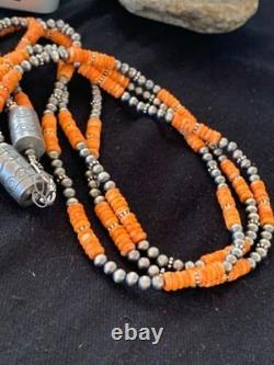 Collier de perles Navajo à 3 brins en huître épineuse amérindienne 4711