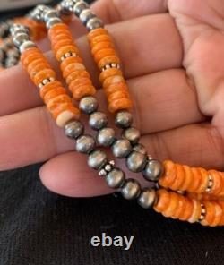 Collier de perles Navajo à 3 brins en huître épineuse amérindienne 4711