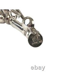 Collier de perles de banc de baril en argent sterling 925 Navajo américain natif