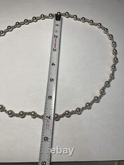 Collier de perles en argent sterling de style amérindien Navajo