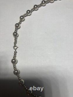 Collier de perles en argent sterling des Amérindiens Navajo