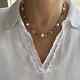Collier De Perles Et D'argent élégant, Superbe Choker Féminin étincelant Unique