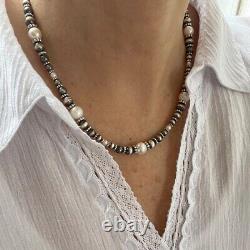 Collier de perles et d'argent élégant, superbe choker féminin étincelant unique