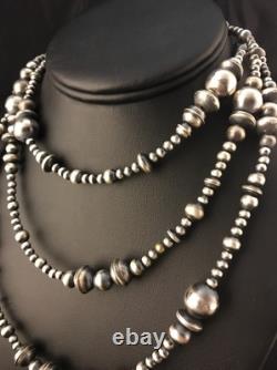 Collier de perles mixtes en argent sterling Navajo amérindien 48 92348