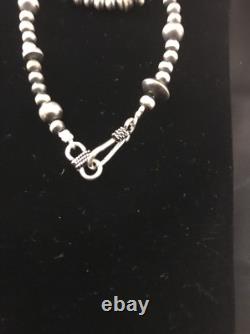 Collier de perles mixtes en argent sterling Navajo amérindien 48 92348