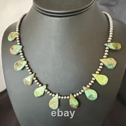 Collier de perles navajos en argent sterling et turquoise de Royston 20 00484