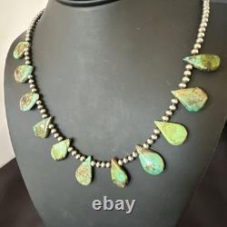 Collier de perles navajos en argent sterling et turquoise de Royston 20 00484