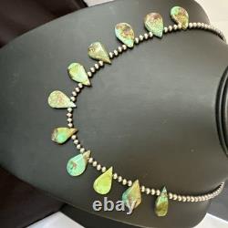 Collier de perles navajos en argent sterling et turquoise de Royston 20 00484