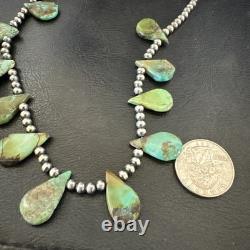 Collier de perles navajos en argent sterling et turquoise de Royston 20 00484