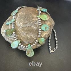 Collier de perles navajos en argent sterling et turquoise de Royston 20 00484