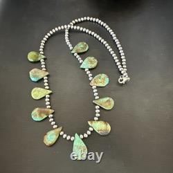 Collier de perles navajos en argent sterling et turquoise de Royston 20 00484