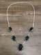Collier En Argent Nickel Et Onyx De L'indien Navajo Signé Cleveland