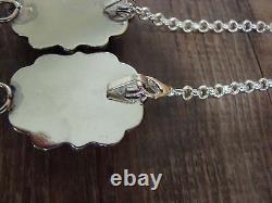Collier en argent nickel et onyx de l'Indien Navajo signé Cleveland