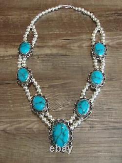 Collier en argent nickel navajo et howlite bleue Cleveland