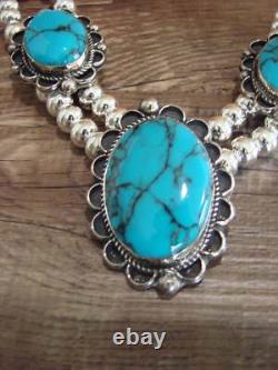Collier en argent nickel navajo et howlite bleue Cleveland