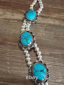 Collier en argent nickel navajo et howlite bleue Cleveland