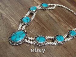Collier en argent nickel navajo et howlite bleue Cleveland