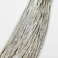 Collier en argent sterling 925 à liquide argenté, amérindien Navajo, 31 brins