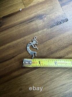 Collier en argent sterling Navajo Kokopelli Amérindien 24 avec boucles d'oreilles